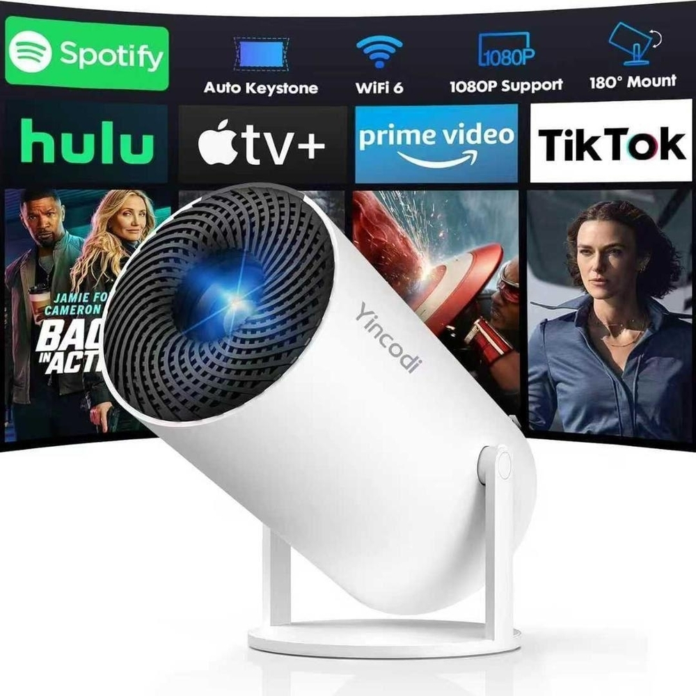 White Projector with 1080P Support